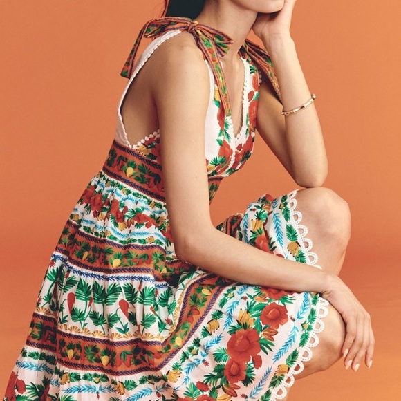 FARM Rio Dresses & Skirts - Floral Tie-Shoulder Sundress Farm Rio